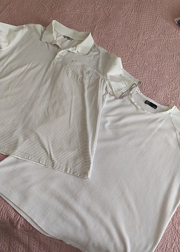 LCW Bershka Erkek Beyaz Kısa Kollu Polo Tişört