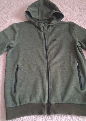 Haki S  Fermuarlı Erkek Sweatshirt - Görsel 2