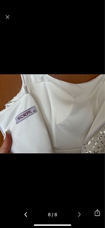 Beyaz nişan elbisesi - Görsel 6