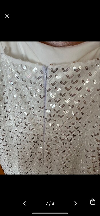 Beyaz nişan elbisesi - Görsel 7