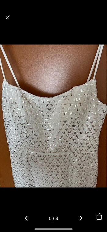 Beyaz nişan elbisesi - Görsel 5