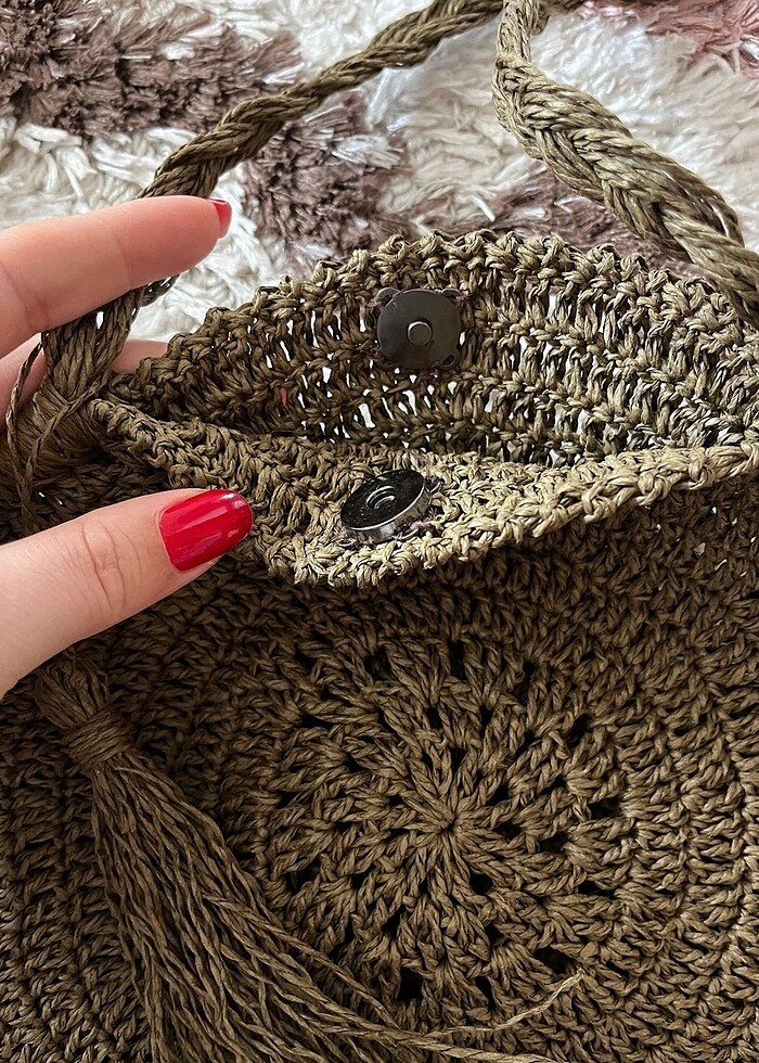 El yapımı kağıt ipten çanta - Görsel 4