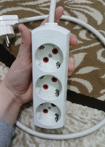 Beyaz 3'lü Priz Uzatma Kablosu VİKO VE MAKEL - Görsel 2