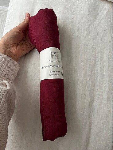 Freshscarfs ince pamuk vual şal bordo