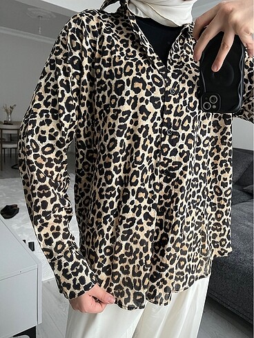 m Beden Defacto leopar gömlek