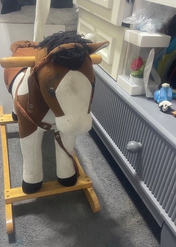 Tahta ayaklı yumuşak sallanır at - Görsel 2