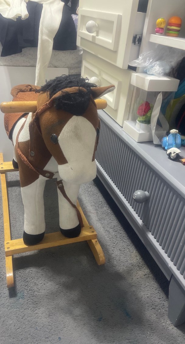 Tahta ayaklı yumuşak sallanır at - Görsel 2