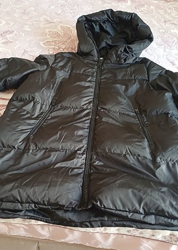 Siyah Kadın Midi Kışlık Mont Fermuarlı