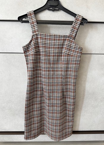 Kareli Straplez Mini Elbise LCW