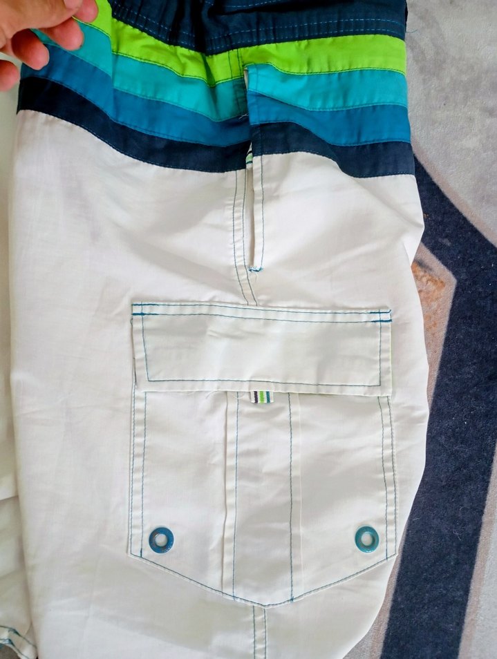 Erkek Beyaz Bel Bantlı Mini Şort - Görsel 2