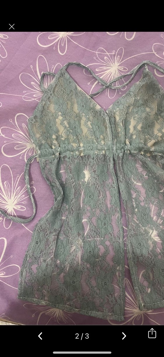 Sırtt dekolteli boyundan bağlamalı dantel bluz 2yk bluz - Görsel 2