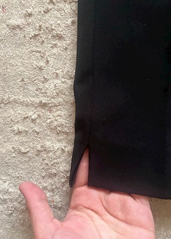 36 Beden siyah Renk Kadın Siyah Kemerli Kumaş Pantolon