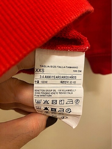 4 Yaş Beden Benetton eşofman üstü 3-4 yaş