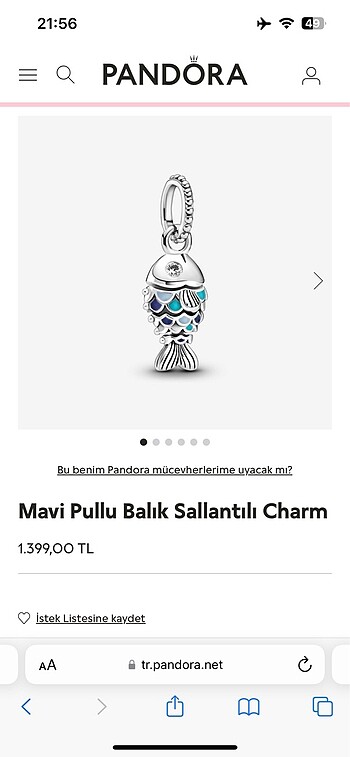 Beden pandora charm