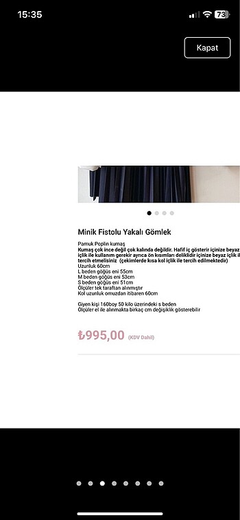 s Beden Fisto gömlek
