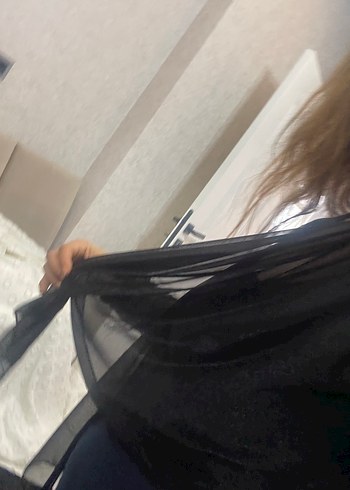 Siyah Uzun Kollu Dökümlü Bolero - Görsel 5