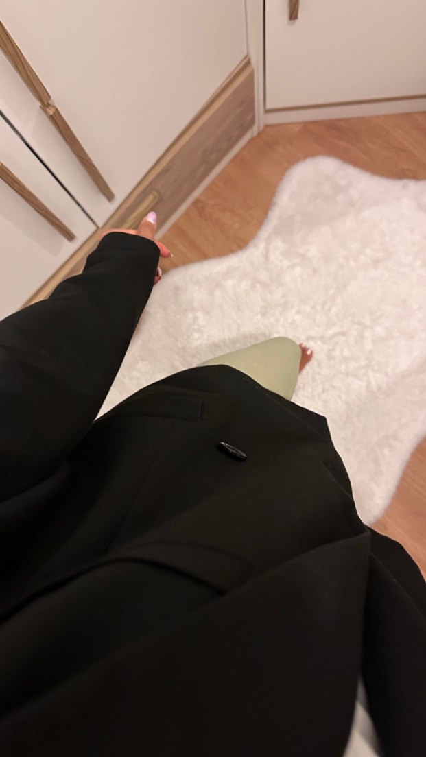 Siyah Düğmeli Kadın Blazer Ceket - Görsel 4