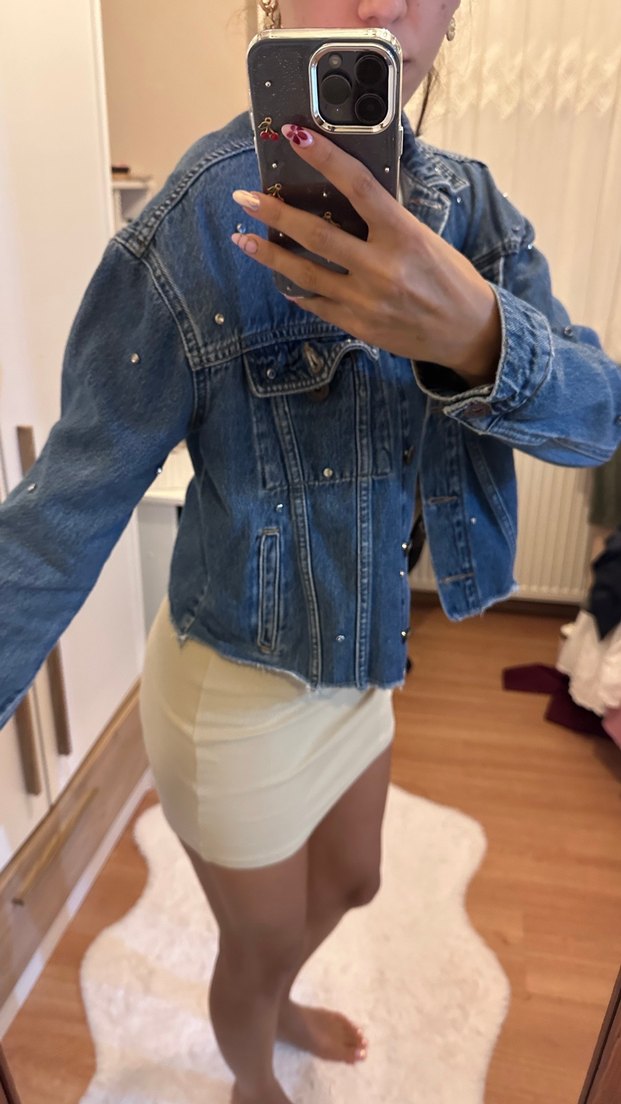 Kadın Mavi Denim Ceket - Görsel 2