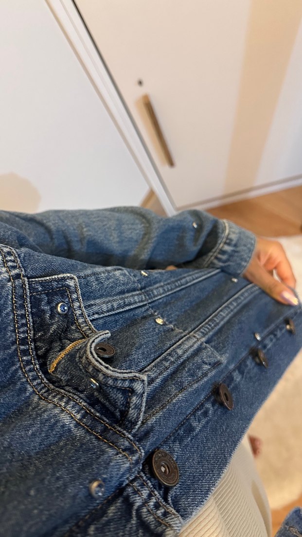 Kadın Mavi Denim Ceket - Görsel 5