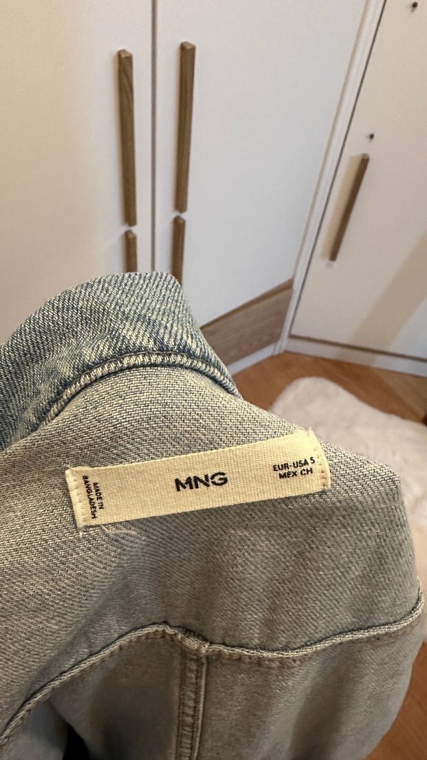 Mavi Denim Midi Tulum, Kısa Kollu, Düğmeli - Görsel 4