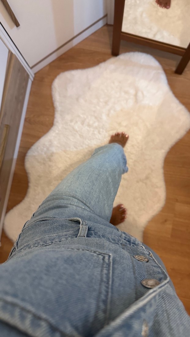 Mavi Denim Midi Tulum, Kısa Kollu, Düğmeli - Görsel 3