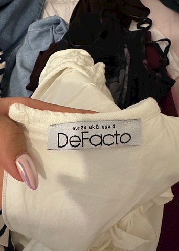 Fırfırlı Beyaz Midi Elbise - Görsel 6