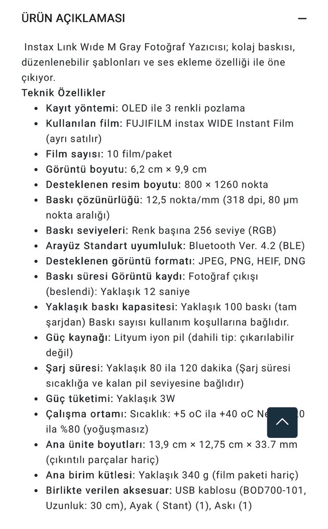 Gri Instax Taşınabilir yazıcı - Görsel 4