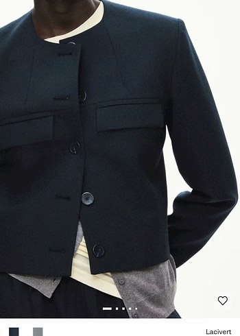 Mango Lacivert Minimalist Kisa Ceket