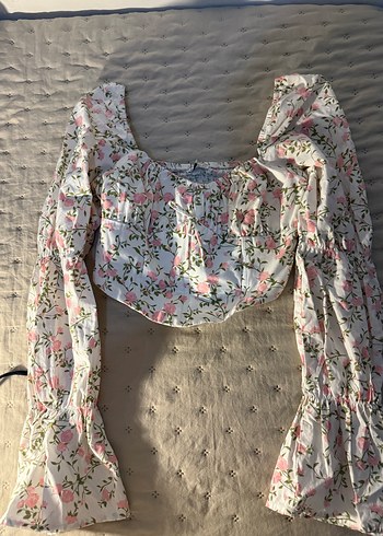 xs Beden İnce Askılı, Uzun Kollu, Mini Beyaz Crop Top