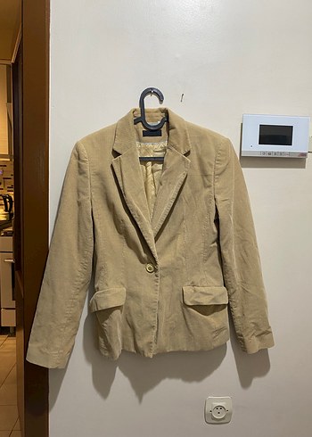 Network Bej Suet Kadin Blazer Ceket
