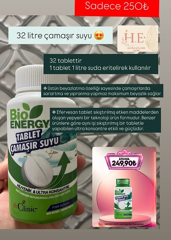 Bio Energy Çamaşır Suyu Tablet 32'li