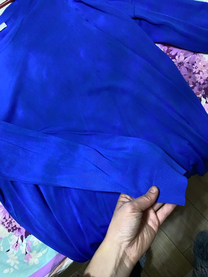 Mavi Kadın Salaş Uzun Kollu Triko #tığtriko - Görsel 4