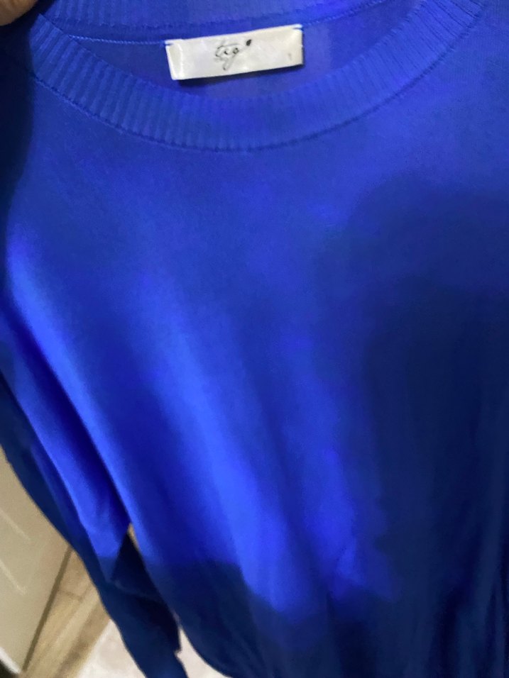 Mavi Kadın Salaş Uzun Kollu Triko #tığtriko - Görsel 3