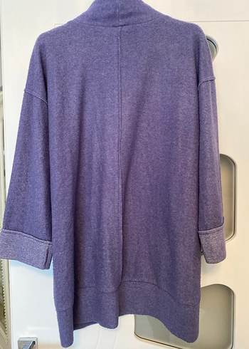#seçiltunik 
Mor Yüksek Yakalı Örme Sweatshirt - Görsel 7
