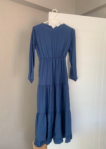 Bohem Mavi Uzun Elbise - Görsel 3