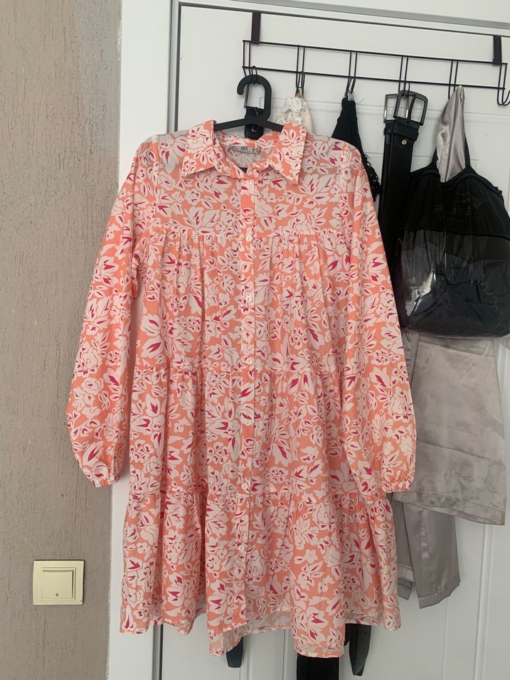 Pembe Bohem Uzun Kollu Hamile Bluzu - Görsel 2