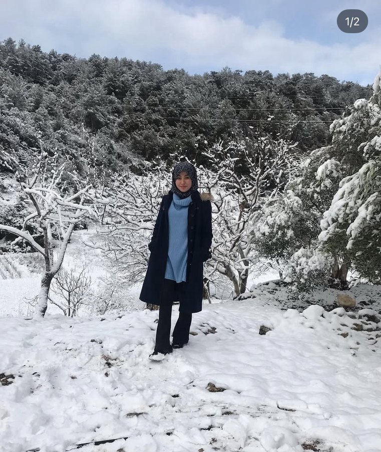 Mavi Boğazlı Salaş Triko Kadın Kazak - Görsel 2