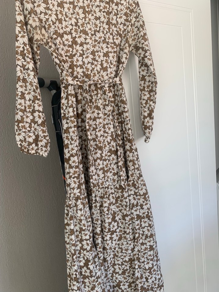 Uzun Kollu, Kuşaklı Bohem Kadın Elbise - Görsel 3