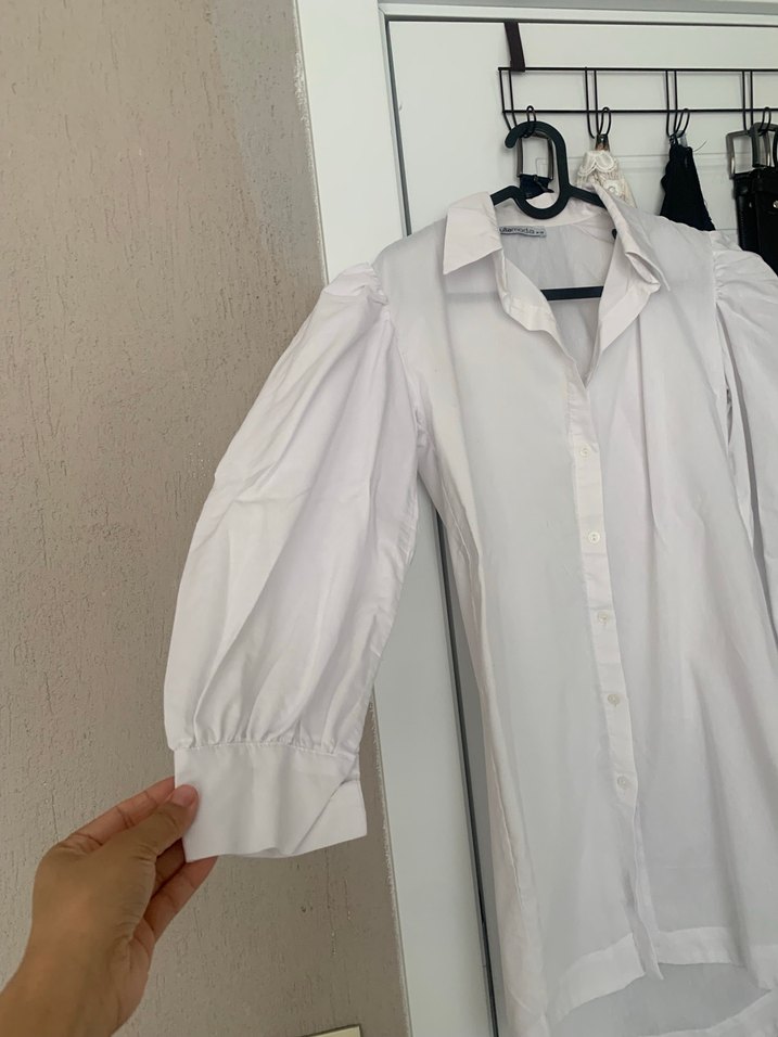 Pamuklu Beyaz Uzun Kollu Gömlek - Görsel 2