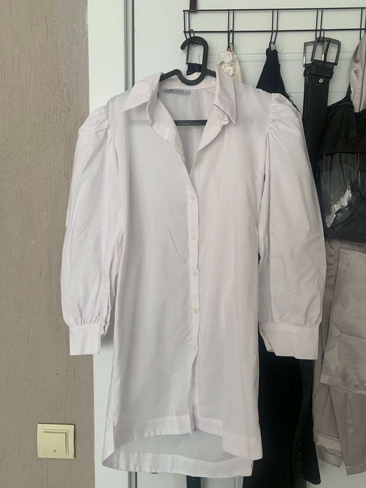 Pamuklu Beyaz Uzun Kollu Gömlek - Görsel 3