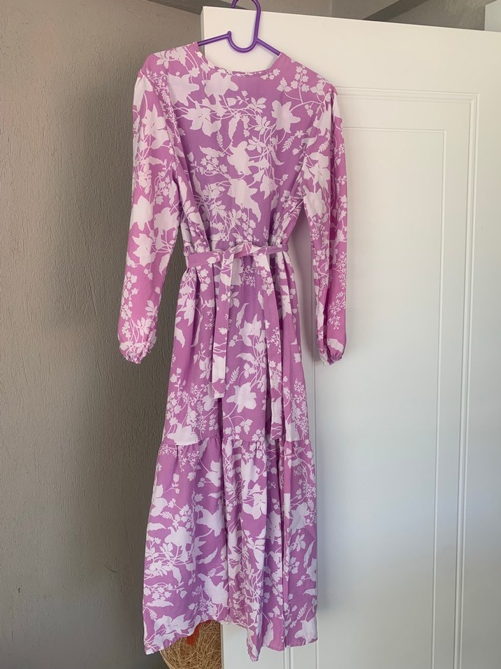 Mor Bohem Uzun Elbise - Görsel 2