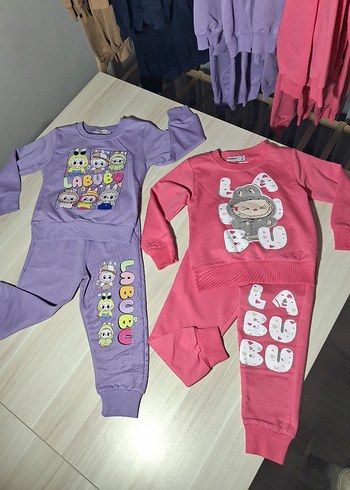 Kız Çocuk Renkli Baskılı Rahat Eşofman Takımı - Görsel 3