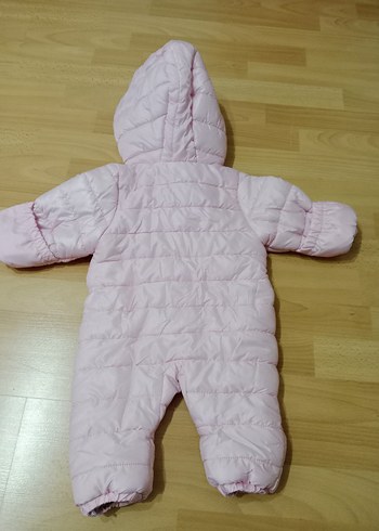 Pembe Kapüşonlu Bebek Kız Tulumu - Görsel 3