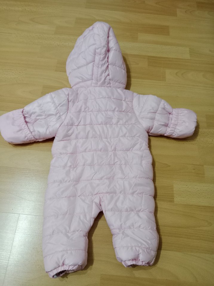 Pembe Kapüşonlu Bebek Kız Tulumu - Görsel 3