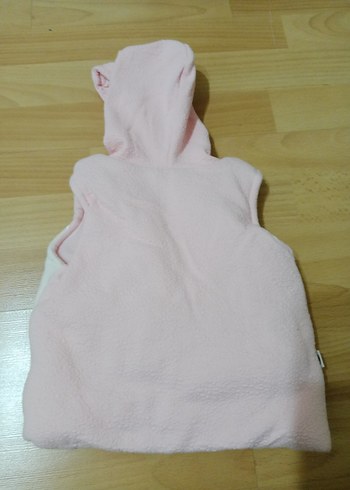 Kız Çocuk Kapüşonlu Fermuarlı Yelek - Görsel 3