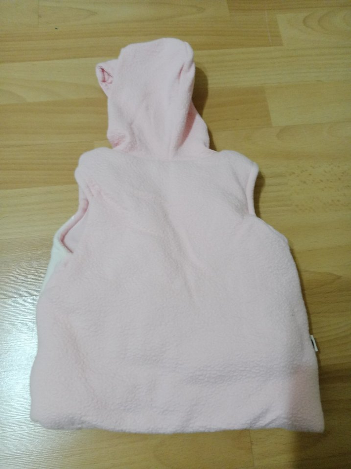 Kız Çocuk Kapüşonlu Fermuarlı Yelek - Görsel 3