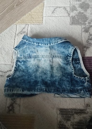 Düğmeli Mini Kolsuz Kadın Kot yelek - Görsel 5