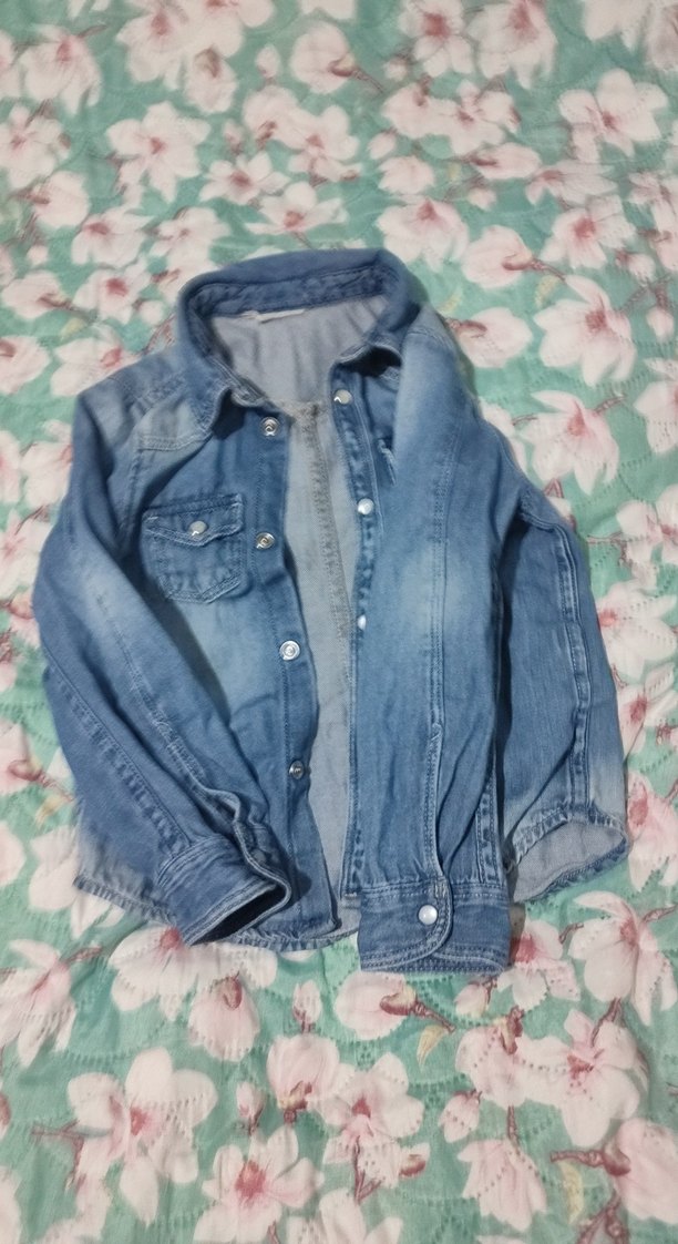 Kız Çocuk Mavi Denim Gömlek - Görsel 3