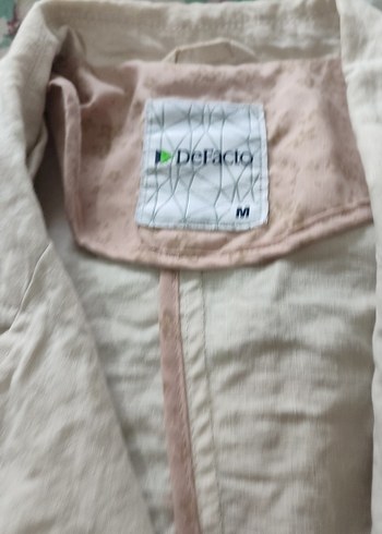 Bej Keten Düğmeli Midi Kadın Ceket - Görsel 2