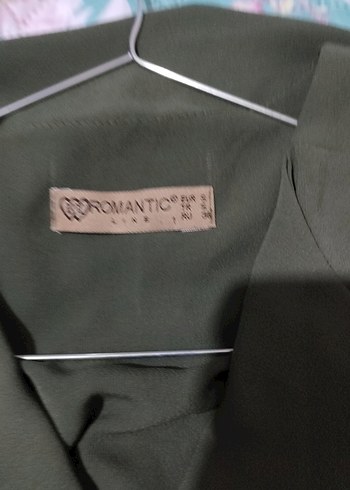 Yeşil V Yaka midi boy Salaş Elbise - Görsel 5